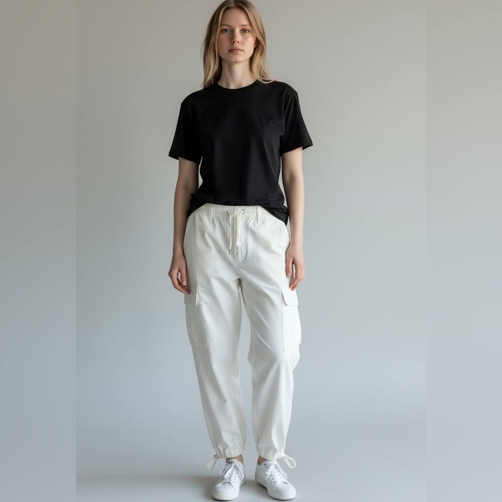 Good American‎ Cloud White Cargo Pants